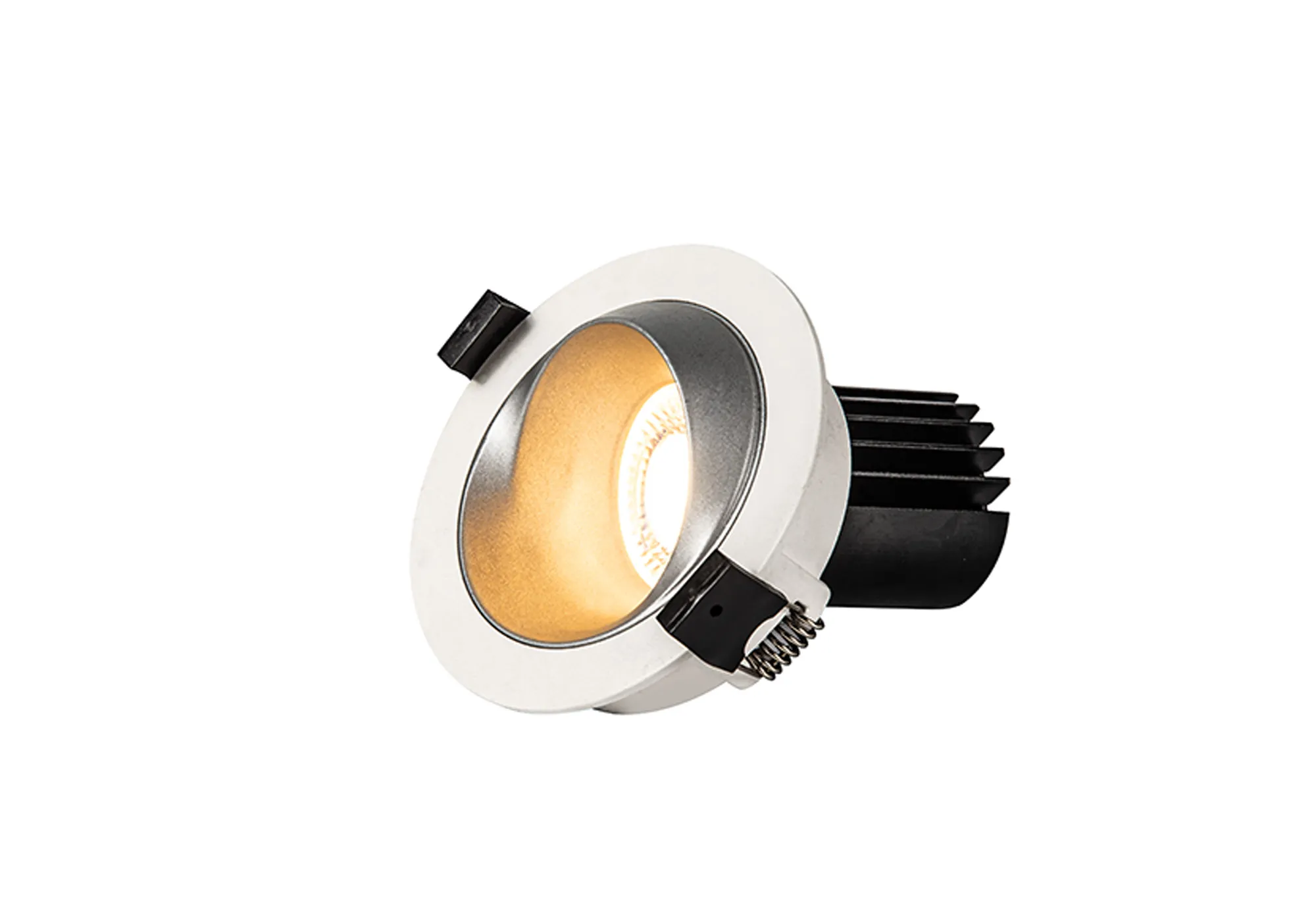 Bonia 12 Tridonic Powered 12W 3000K 1200lm 24° CRI>90 LED Engine White/Silver Fixed Recessed Spotlight, IP20